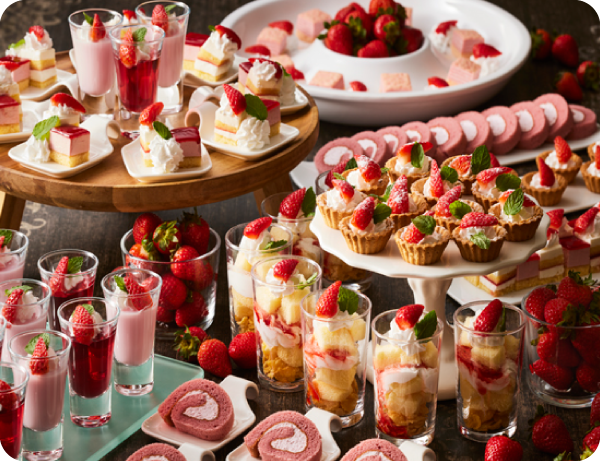 いちごスイーツ付き「地元自慢ごちそうビュッフェ」